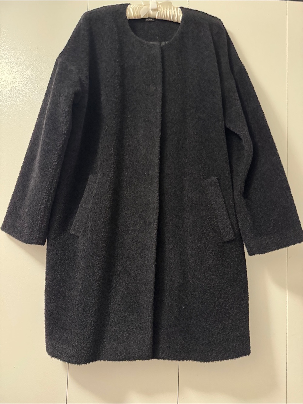 NWOT Eileen Fisher Black Suri Alpaca Coat